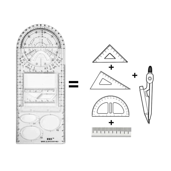 Règle géométrique multifonctionnelle