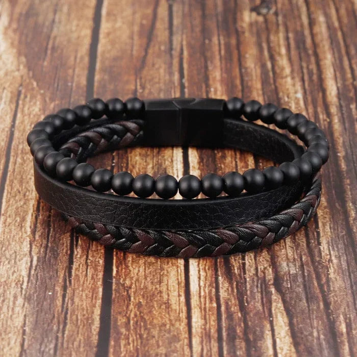 Bracelet cassé en cuir en pierre naturelle🔥TOGO