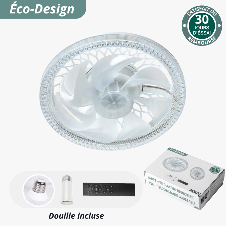 Lampe-ventilateur Silencieuse avec Télécommande Ajustable